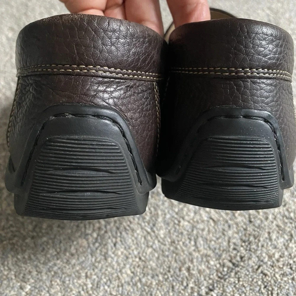 Ecco Driving Loafers Moccasins Men Sz 12  EU 46 Brown Pebbled Leather Comfort